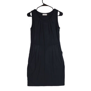 Calvin Klein Mini Sheath Dress sz‎ 6P Petite Women Black Pockets Sleeveless LBD